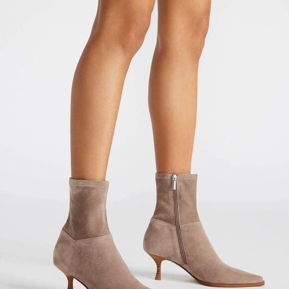 Womens Kitten Low Heel Ankle Boots Taupe 8.5 - Picture 2 of 6